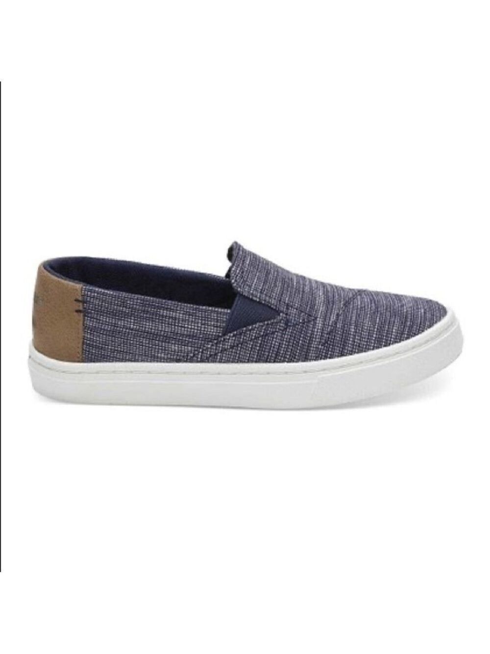Toms Youth Luca Blue & White Slip On Shoes Y3!
